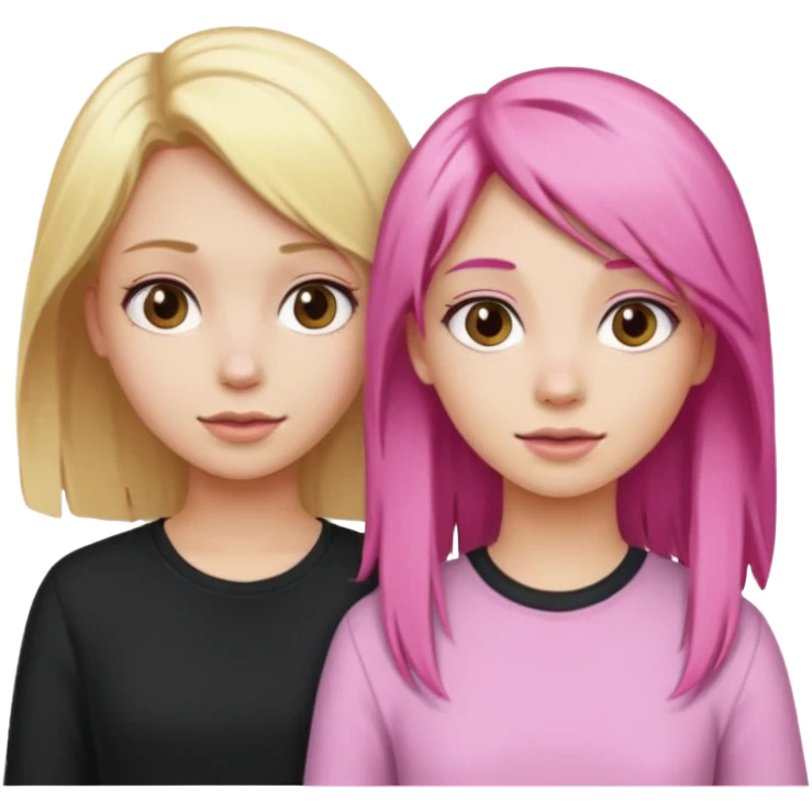 Blonde girl next to a pink hair girl  emoji
