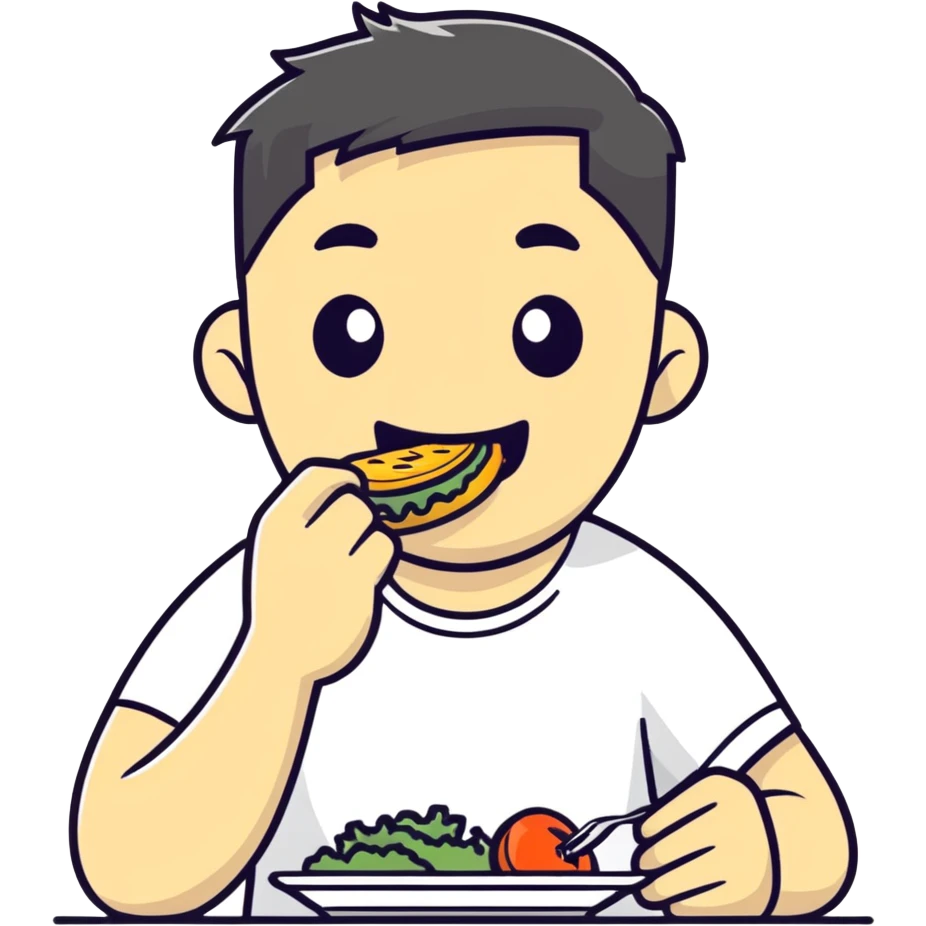 fat guy eating emoji