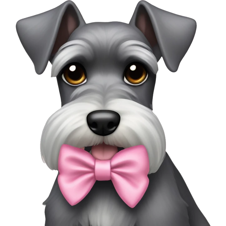 schnauzer pointy ears pink bow  emoji