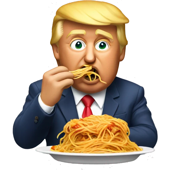donald trump eating spaghetti emoji