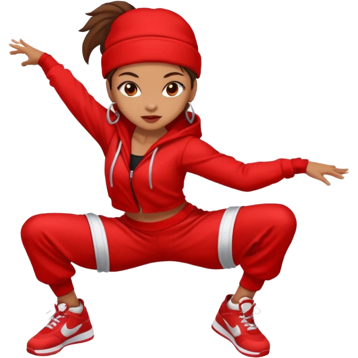 a girl streetdancer with red outfit emoji