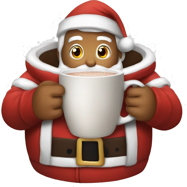 Santa drinking hot cocoa emoji
