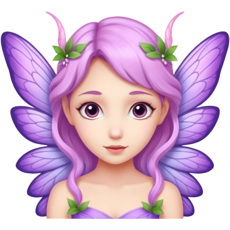 Lilac and pink fairy with wings emoji