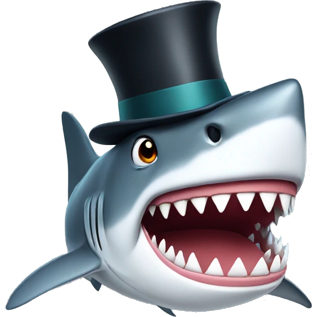 Shark with a top hat emoji