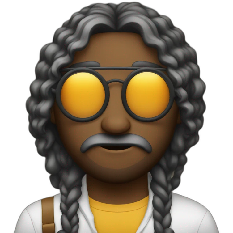 Hippie con celular y anteojos negros  emoji