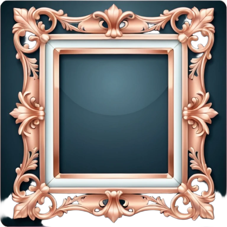 rose gold rococco square frame emoji