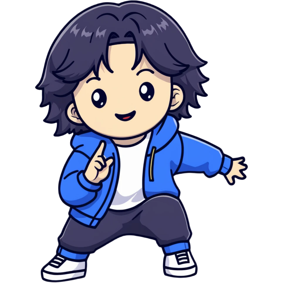 Hyunjin from Stray Kids, dancer with long hair emoji