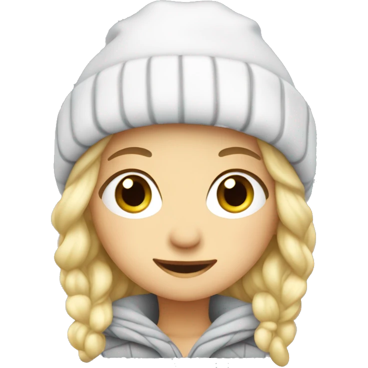 Cute blond with winter hat emoji