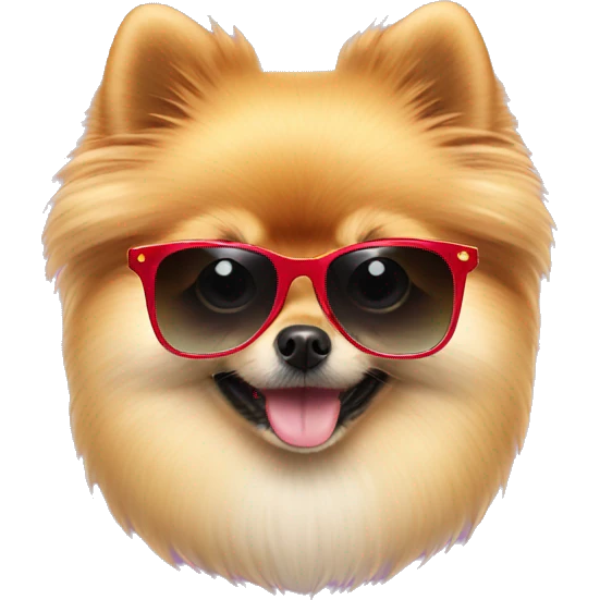 Cute Pomeranian with sunglasses  emoji
