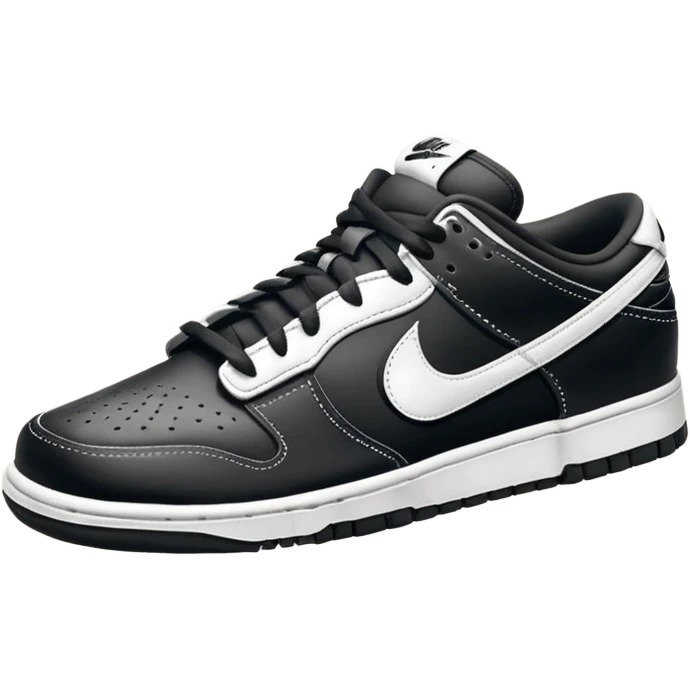 I want you to draw a black Nike Dunk Low with the Nike logo facing right

 emoji