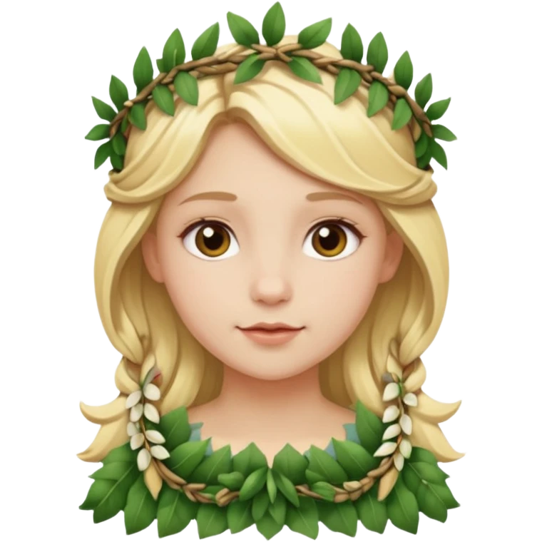 a blonde girl wearing laurel wreaths emoji