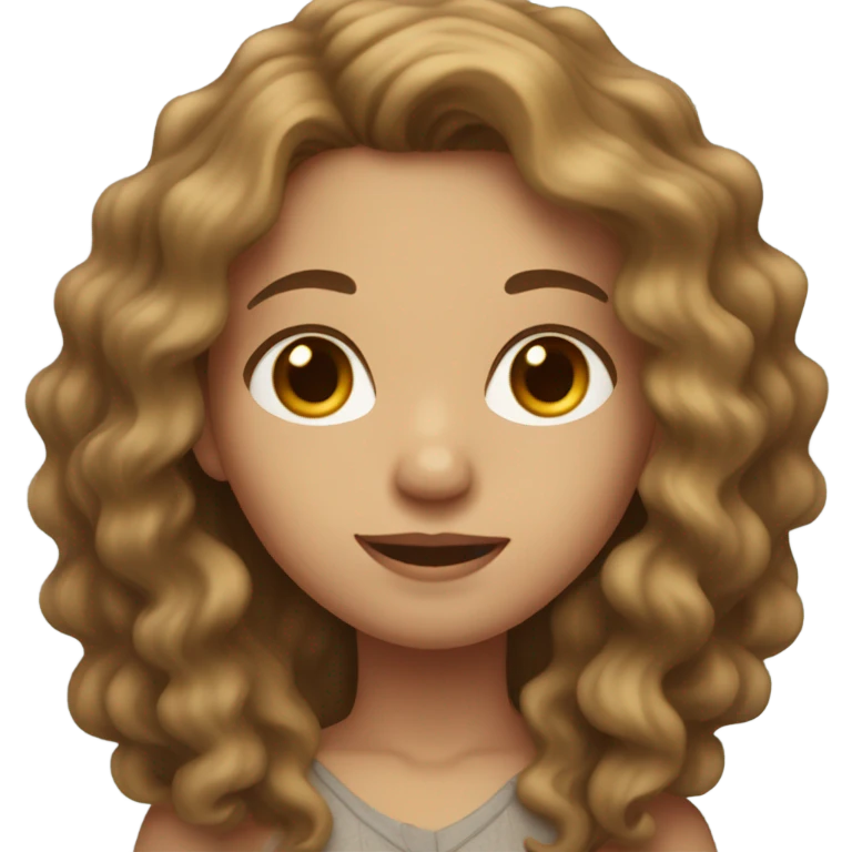 Lightskin girl with brown wavy hair young emoji