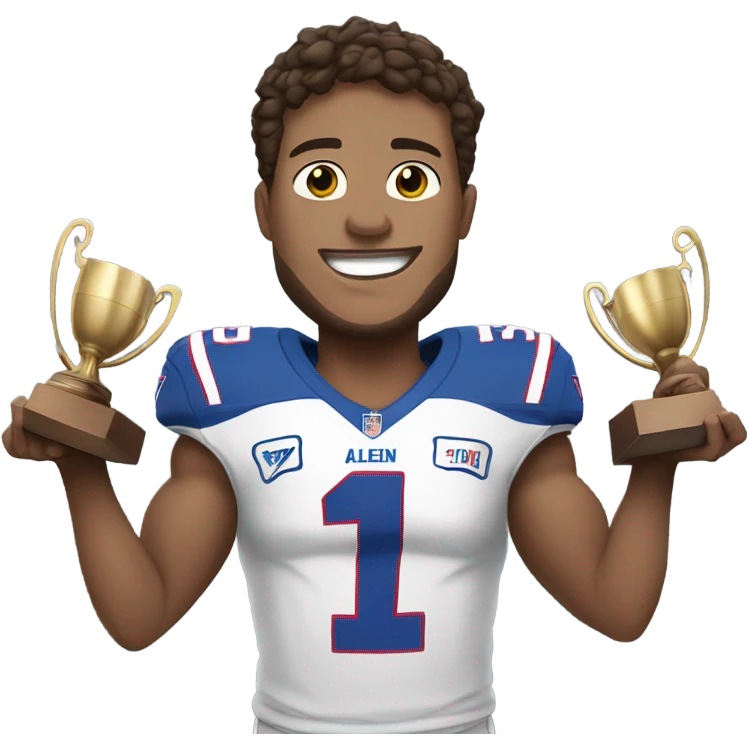 Josh Allen holding a trophy  emoji