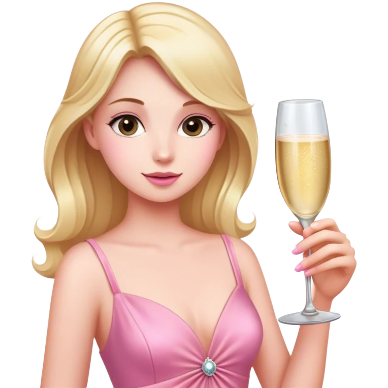 girl pink dress champagne  emoji