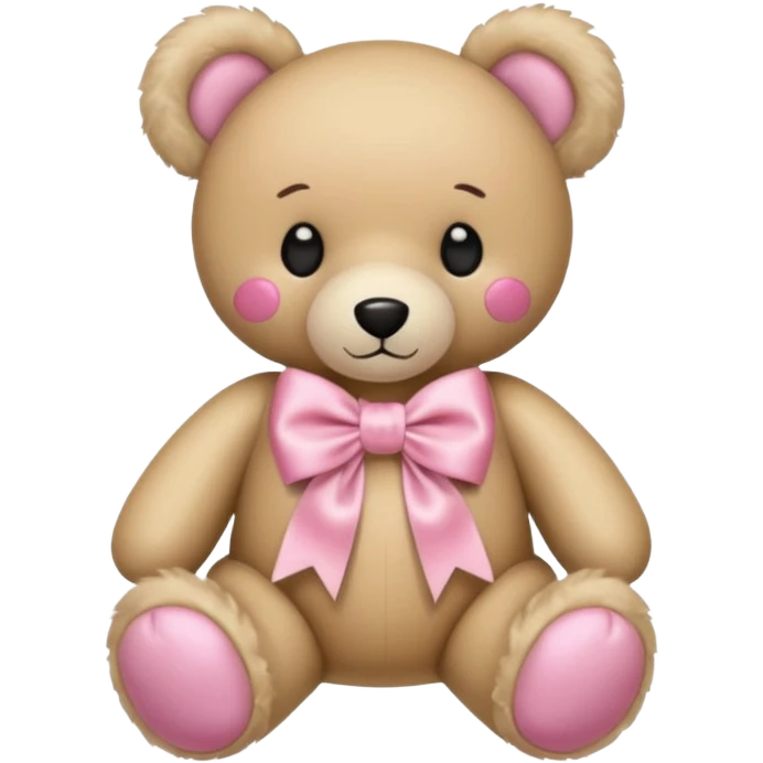 pink bow + teddy bear emoji