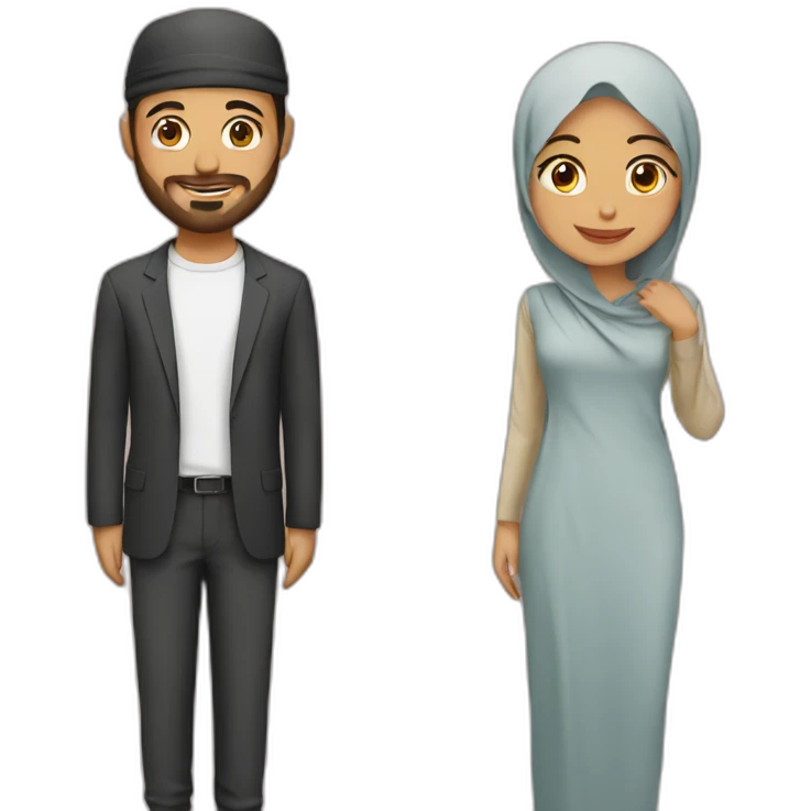 Muslim with a boyfriend emoji