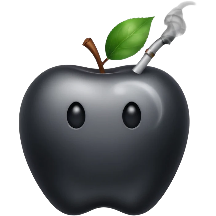apple, black, poisonous, smoke rising emoji