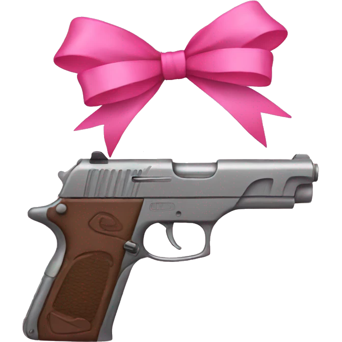 gun with pink bow on it emoji