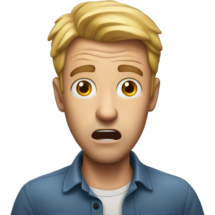 Shocked white Guy emoji