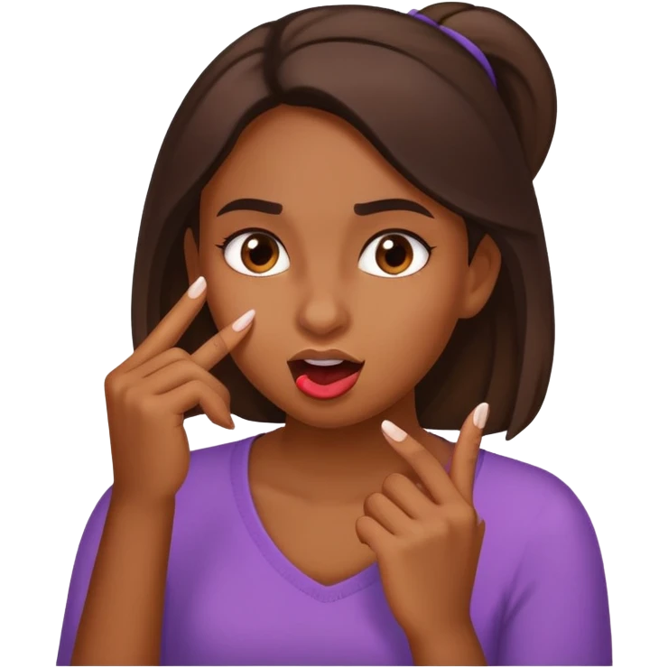 Niña mordiéndose la uña emoji