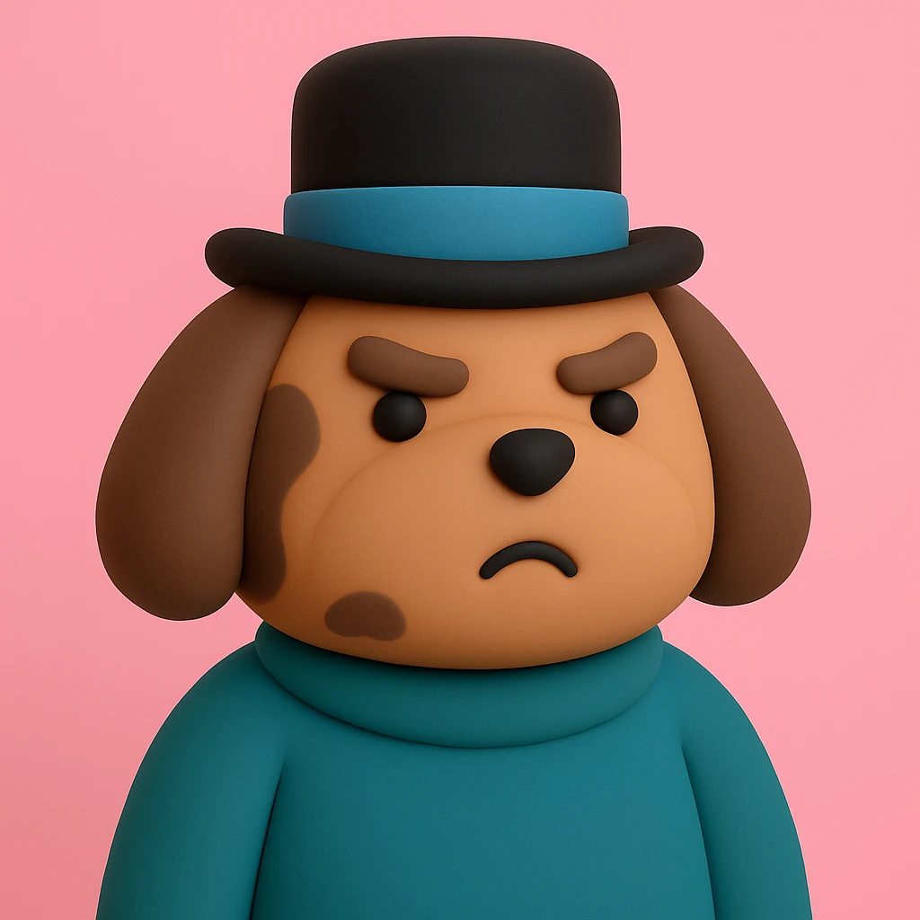 dog with tophat emoji