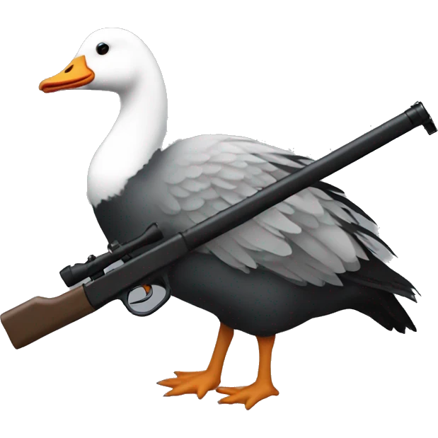 Emo goose with gun emoji