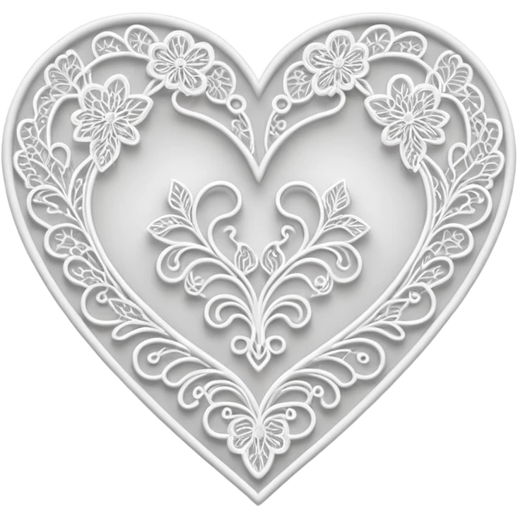 delicate lace pattern inside a heart emoji
