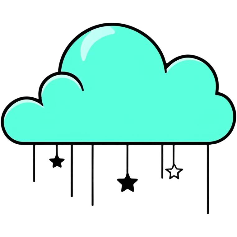 soft pink cloud with twinkling stars emoji