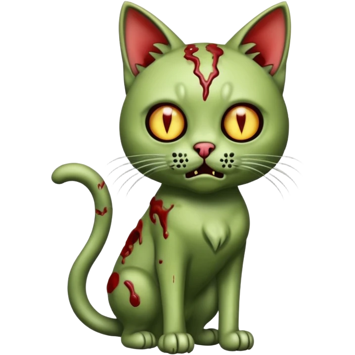 zombie cat full body, emoji