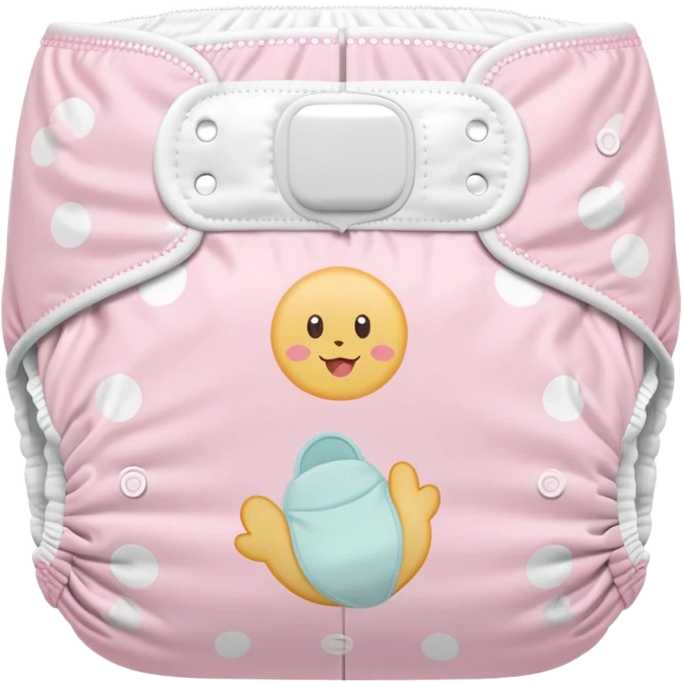 pastel pink disposable diaper with cute baby nursery prints and patterns emoji