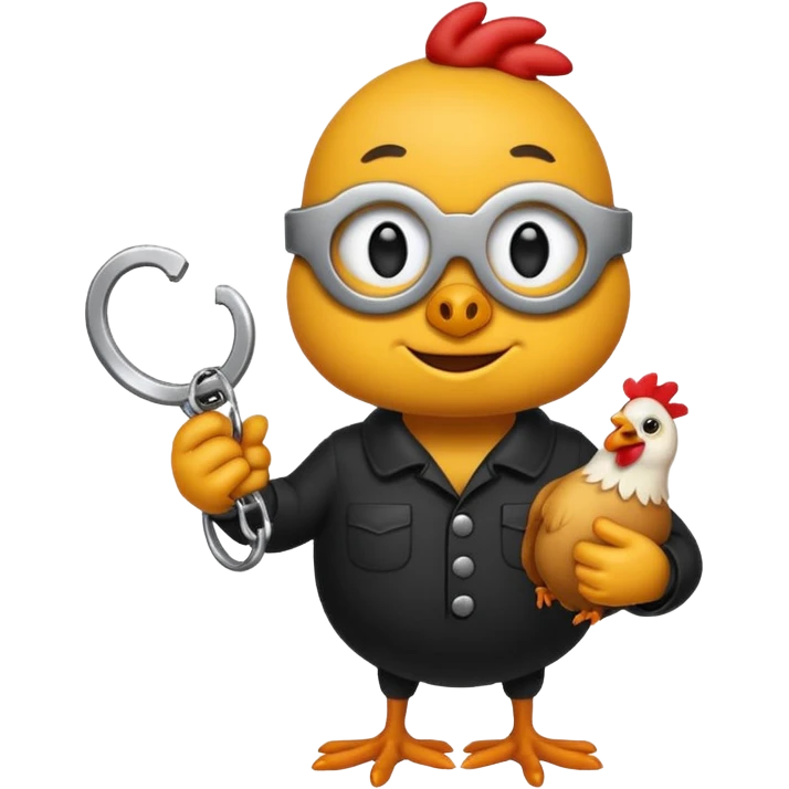 black emoji in handcuffs with a chicken bone in his hand  emoji