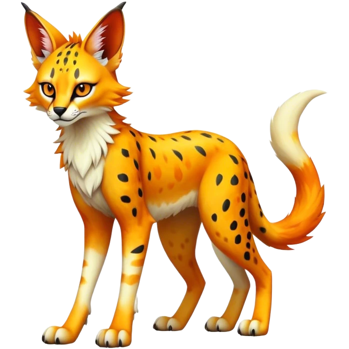 Epic Edgy Colorful ethereal Sergal-Serval-Vernid full body emoji