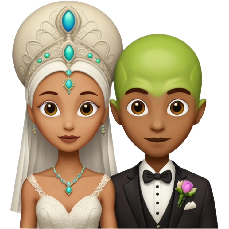 alien couple on wedding day emoji