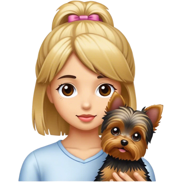 Girl and yorkie emoji