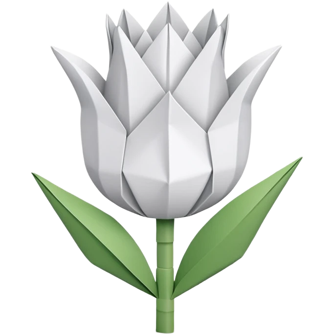 white origami tulip emoji