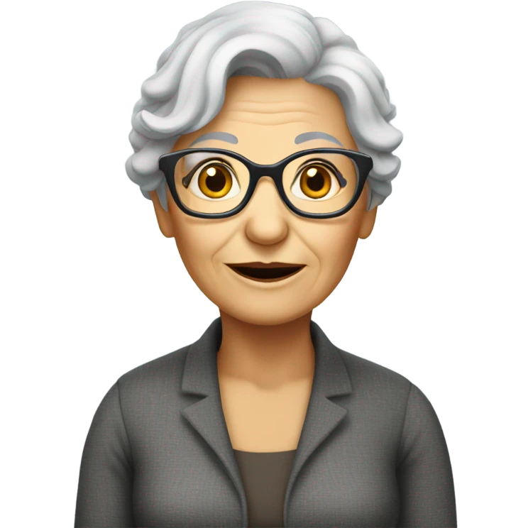 Old grey hair lady with glasses emoji