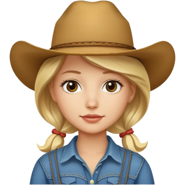 Blonde country girl cowboy emoji