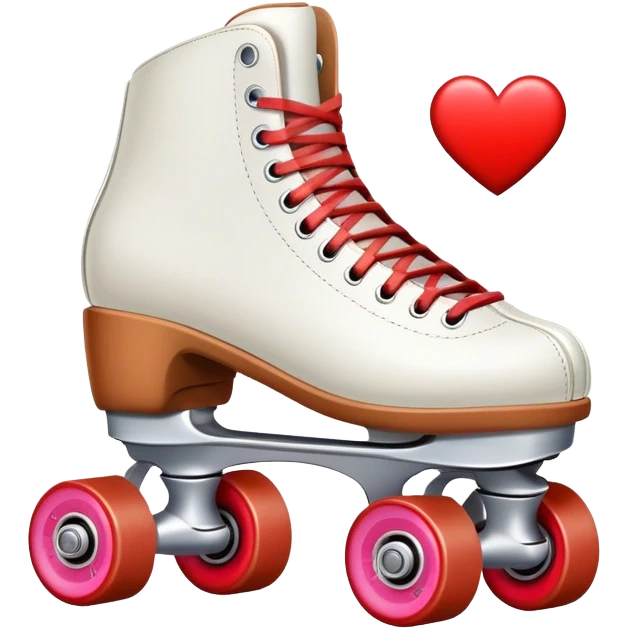 One White artistic rollerskate with heart shaped toestop emoji