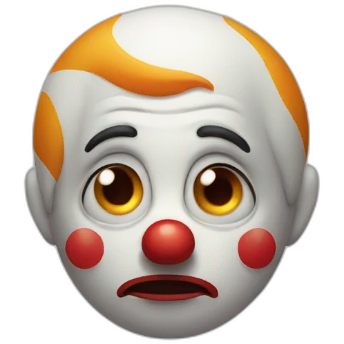 sad face clown nervous emoji