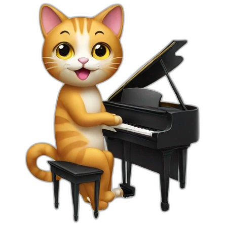 Cat playing piano emoji