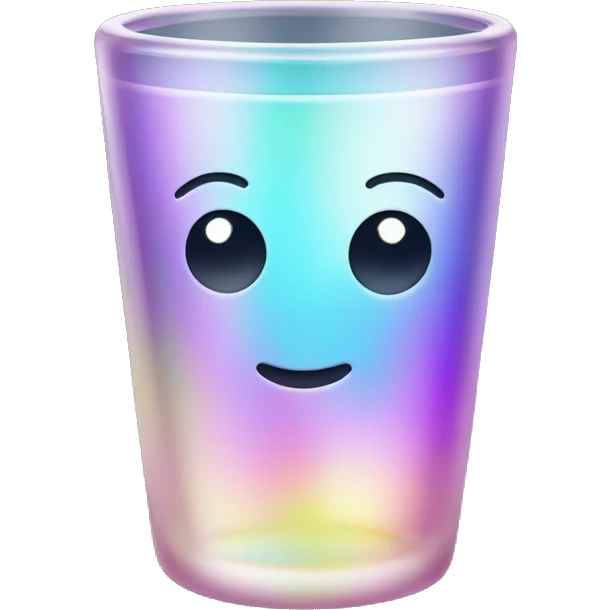 Sparkly glossy Pastel iridescent glass shotglass emoji