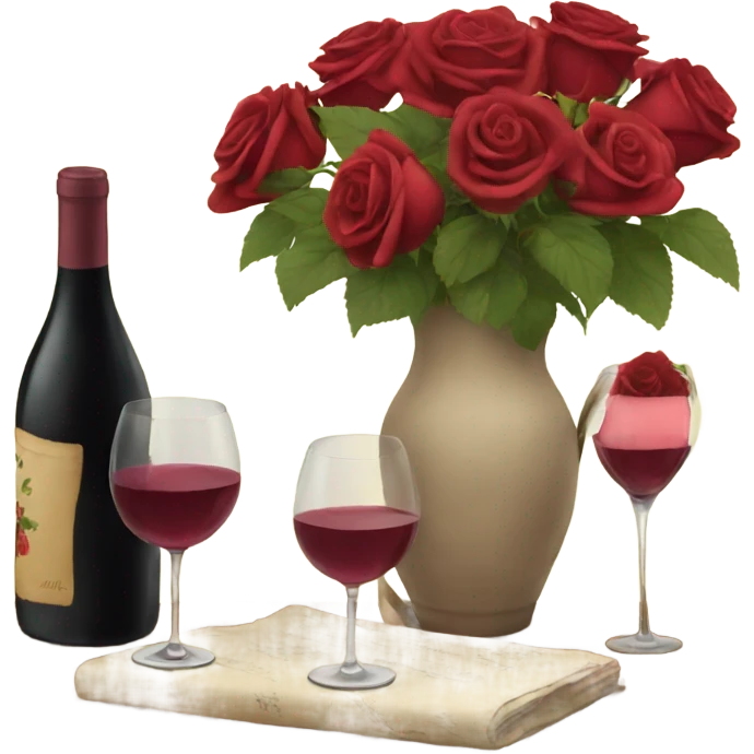 wine and roses emoji