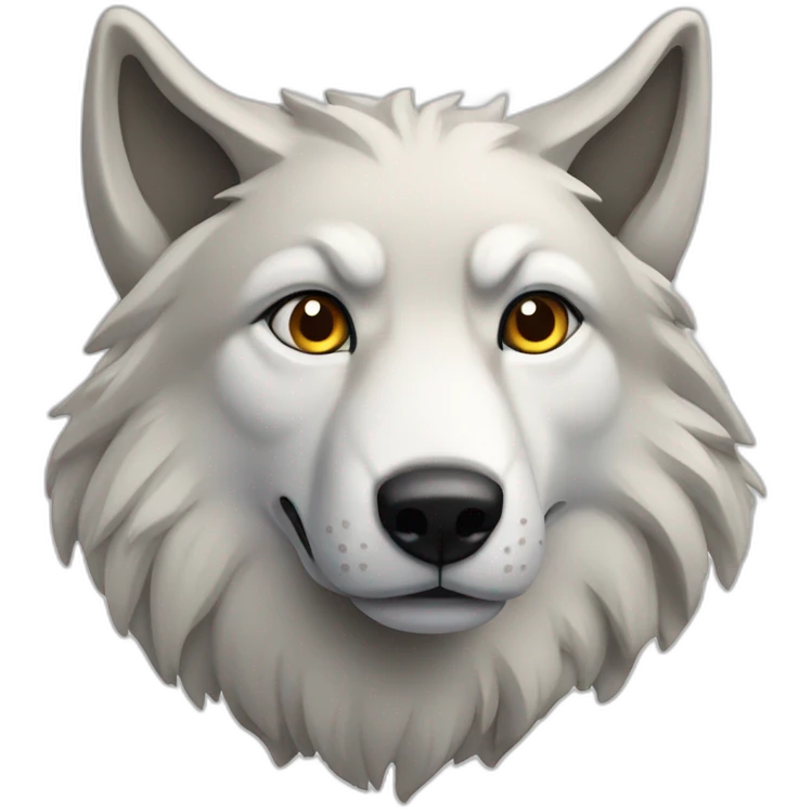 un loup multicolor emoji