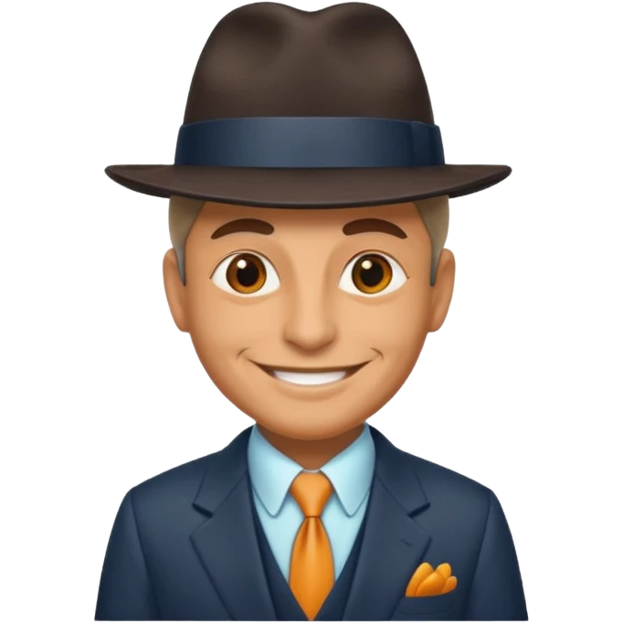 Retro Mobster with different colored suit and hat emoji