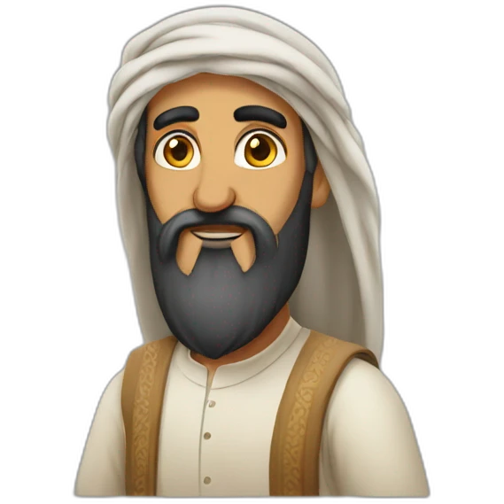 Arab man long beard emoji