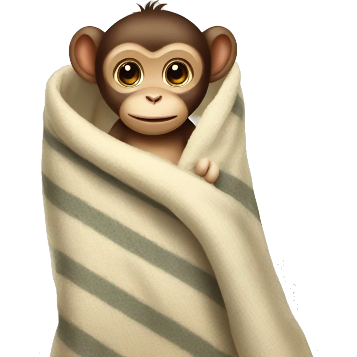 Baby monkey in a blanket emoji