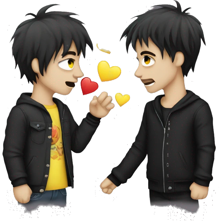 emo boys gay kissing  emoji