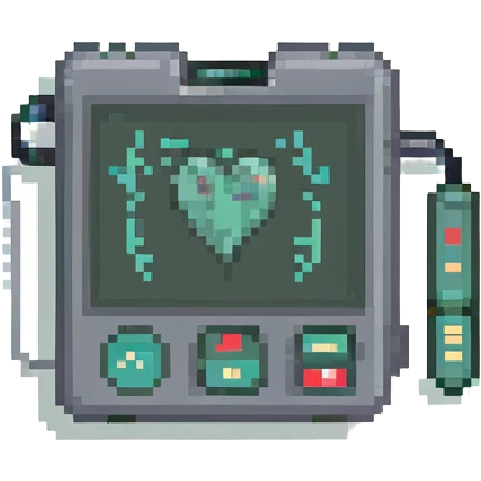 ultrasound heart monitor, purple emoji