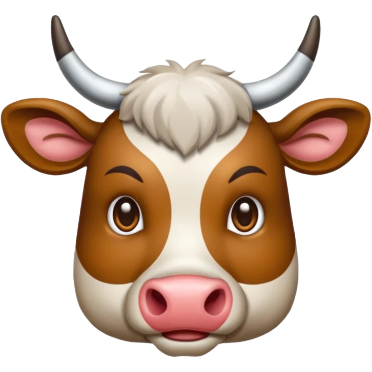 Vaca escocesa donde no se le ven los ojos emoji
