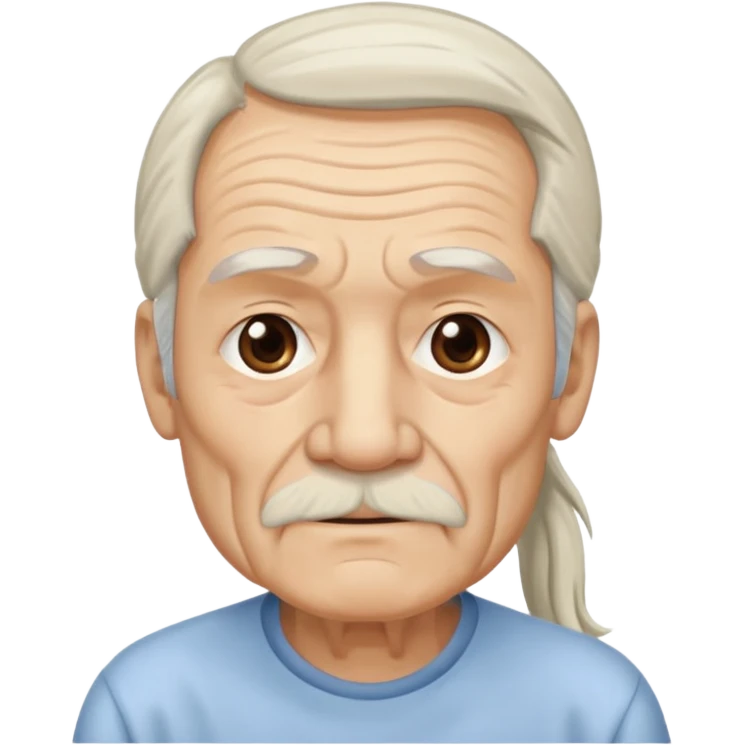 Old man with long white pony tail emoji